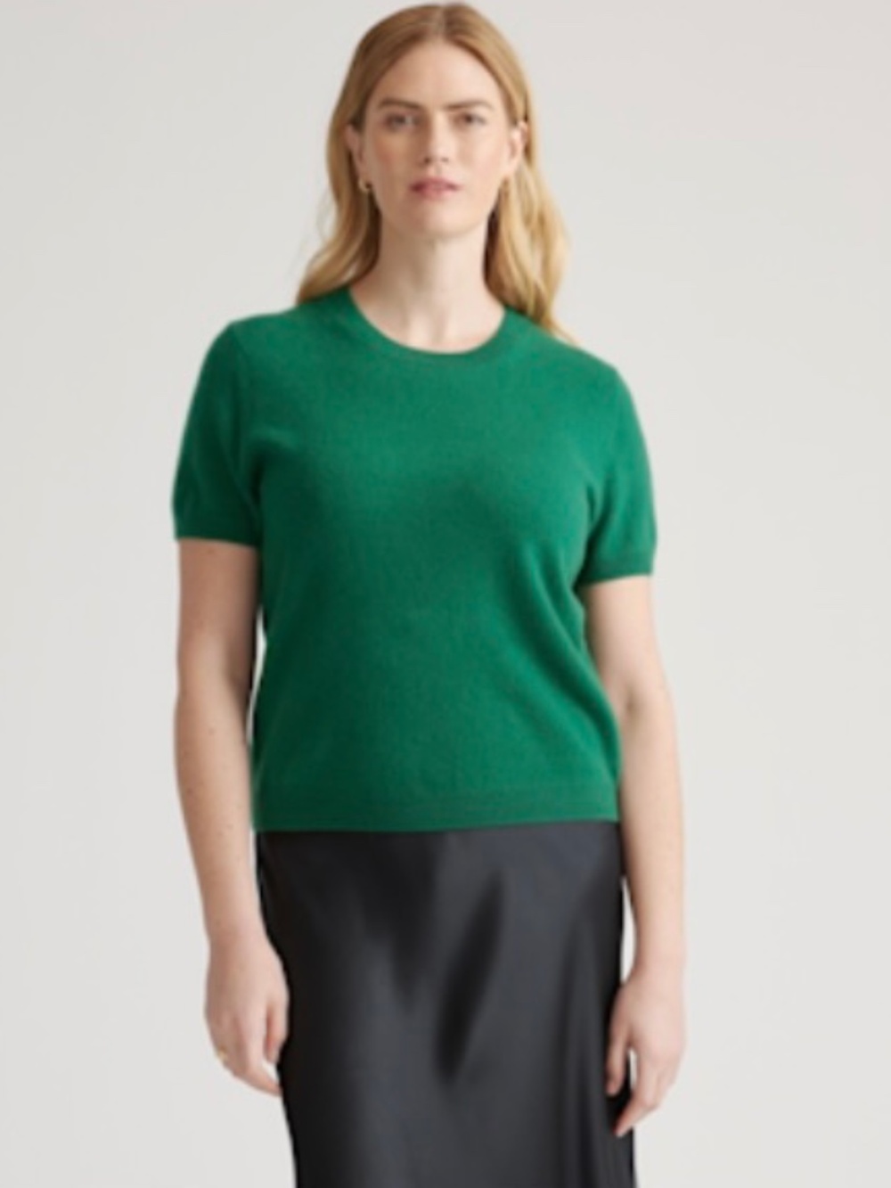 Quince Mongolian Cashmere Tee - Forest Green - Medium